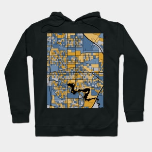 Regina Map Pattern in Blue & Gold Hoodie